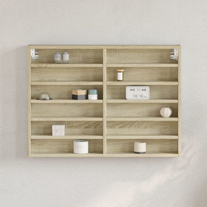 Armadietto Vetrina 100X8,5X50Cm Legno Multistrato Rovere Sonoma