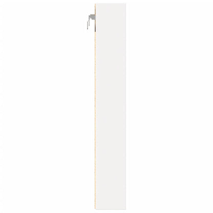 Armadietto Con Vetrina 60X8,5X58 Cm Legno Multistrato Bianco