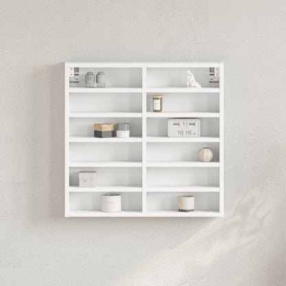 Armadietto Con Vetrina 60X8,5X58 Cm Legno Multistrato Bianco