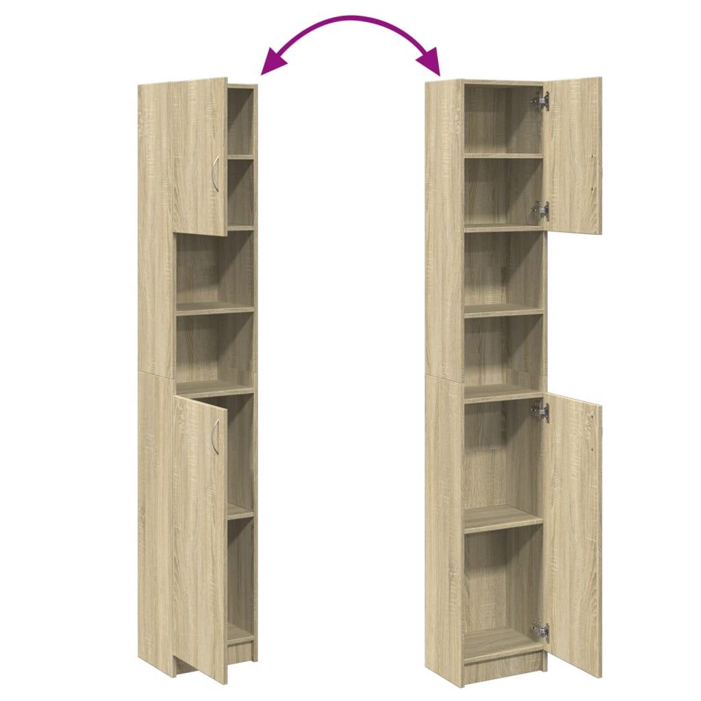Mobile Da Bagno 32X25,5X190 Cm Legno Ingegnerizzato