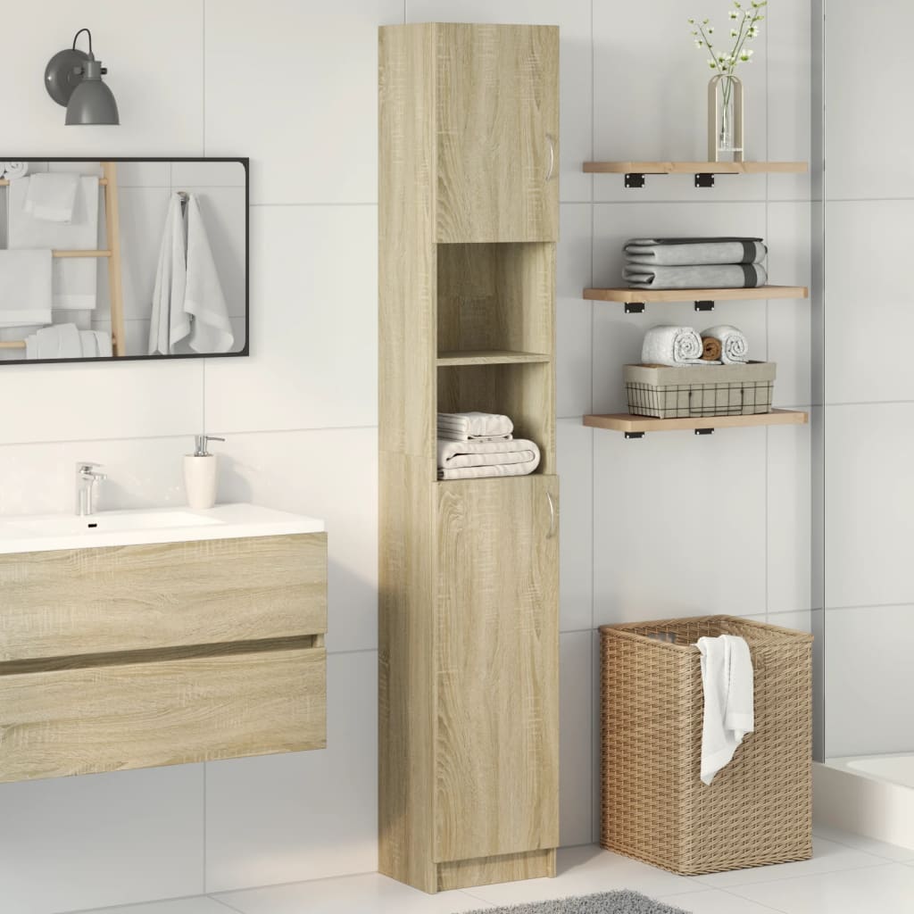 Mobile Da Bagno 32X25,5X190 Cm Legno Ingegnerizzato