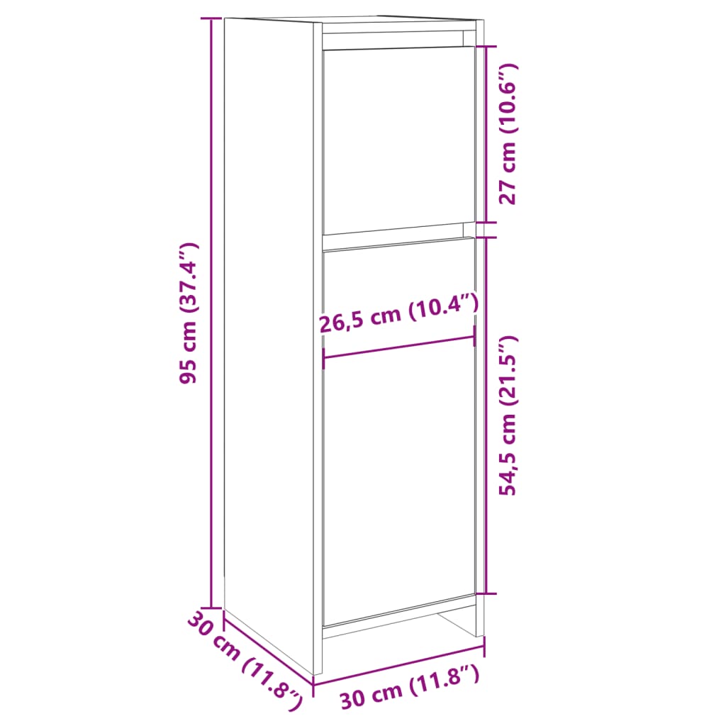 Mobile Da Bagno 30X30X95 Cm In Legno Multistrato