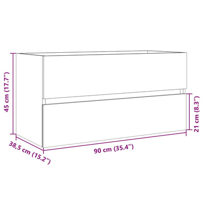 Mobile Lavabo Rovere Sonoma 90X38,5X45 Cm In Legno Multistrato Rovere Sonoma