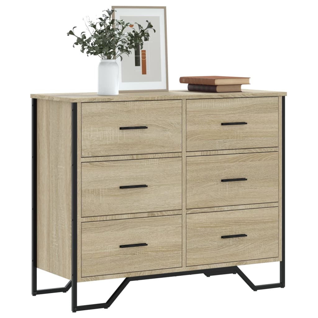 Cassettiera Rovere Sonoma 91X35,5X74,5 Cm In Truciolato