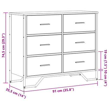Cassettiera Rovere Sonoma 91X35,5X74,5 Cm In Truciolato