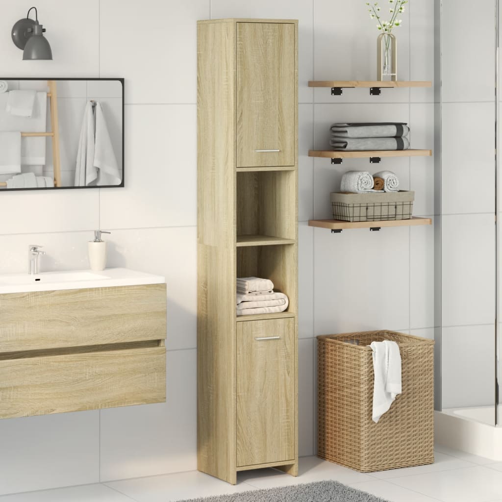 Mobile Da Bagno 30X30X183,5 Cm Legno Tecnico Rovere Sonoma