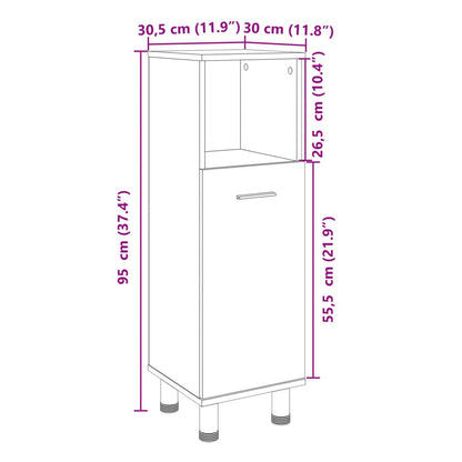 Mobile Da Bagno 30,5X30X95Cm In Truciolato