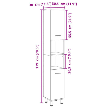 Mobile Da Bagno 30,5X30X179Cm In Truciolato