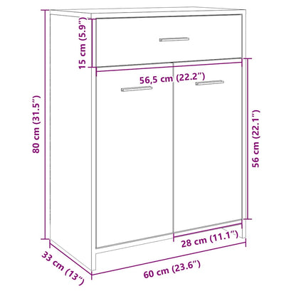 Mobile Da Bagno 60X33X80 Cm In Legno Tecnico