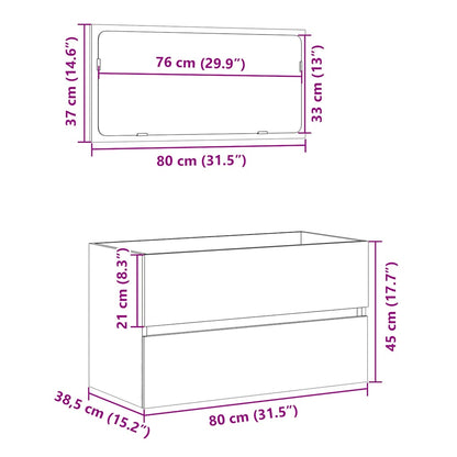 Mobile Da Bagno Con Specchio 80X38,5X45 Cm