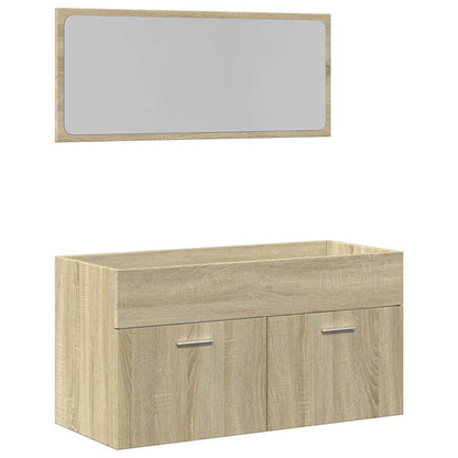 Set Mobili Da Bagno 2 Pz In Legno Multistrato
