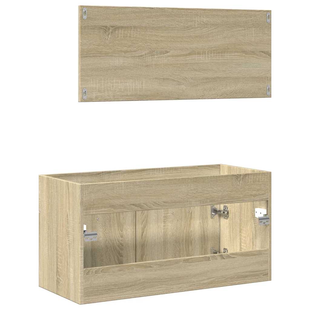Set Mobili Da Bagno 2 Pz In Legno Multistrato