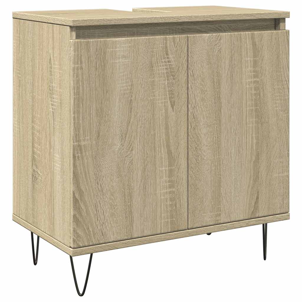 Mobile Da Bagno Rovere Sonoma 58X33X60 Cm In Legno Multistrato