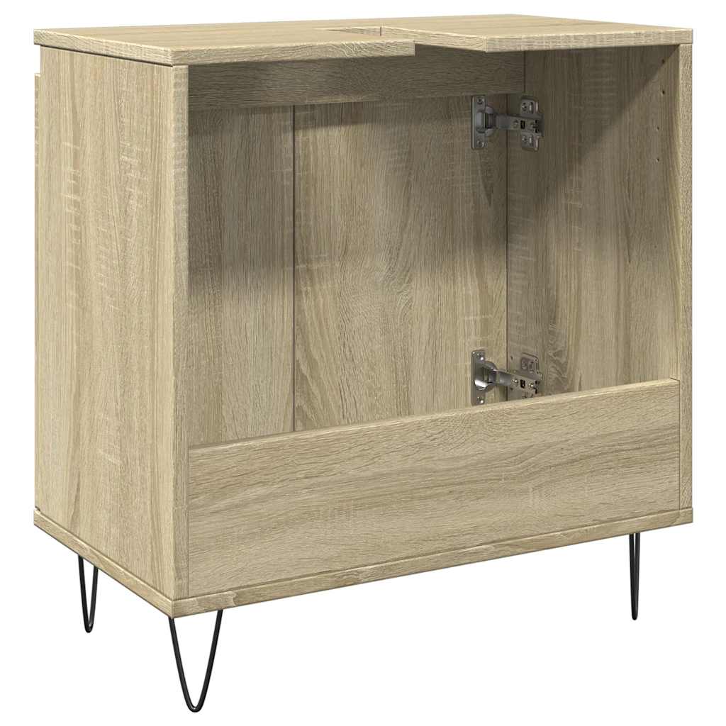 Mobile Da Bagno Rovere Sonoma 58X33X60 Cm In Legno Multistrato