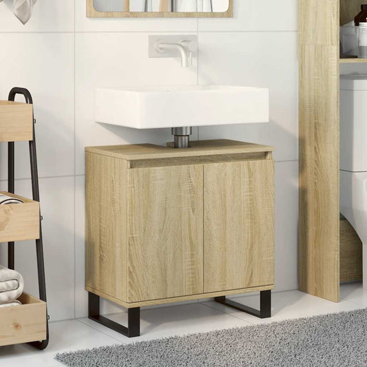 Mobile Da Bagno Rovere Sonoma 58X33X60 Cm In Legno Multistrato