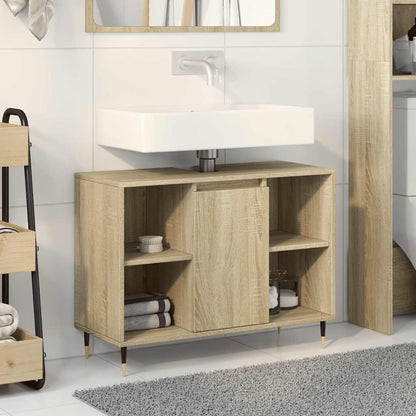 Mobile Da Bagno Rovere Sonoma 80X33X60 Cm In Legno Multistrato