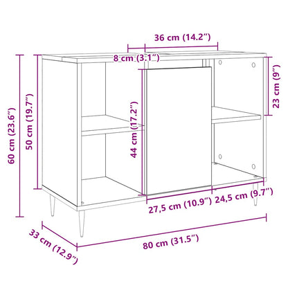 Mobile Da Bagno Rovere Sonoma 80X33X60 Cm In Legno Multistrato