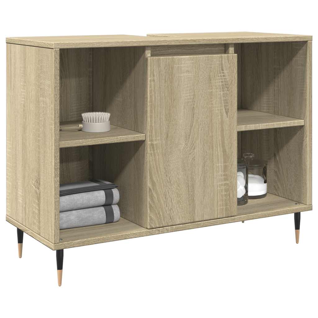 Mobile Da Bagno Rovere Sonoma 80X33X60 Cm In Legno Multistrato