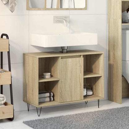 Mobile Da Bagno Rovere Sonoma 80X33X60 Cm In Legno Multistrato