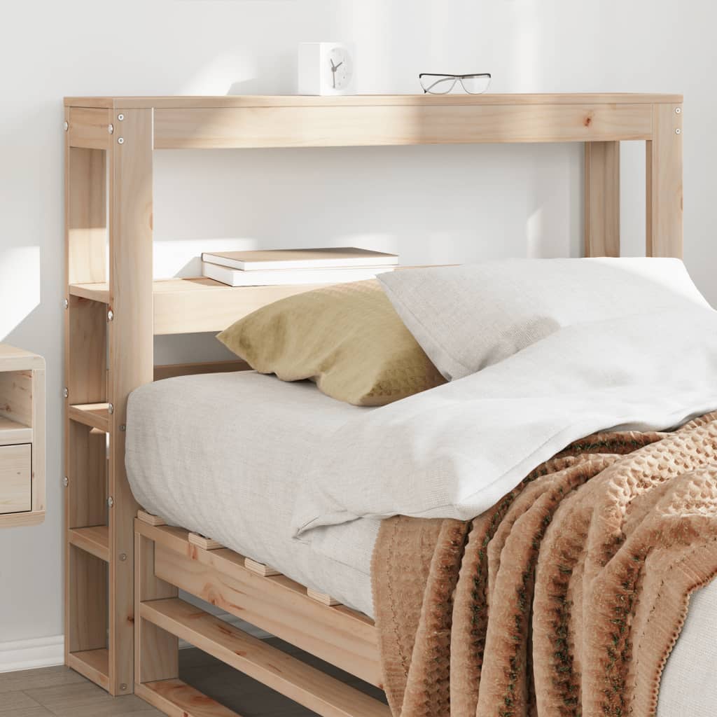 Testiera Con Ripiani Bianca 75 Cm In Legno Massello Di Pino