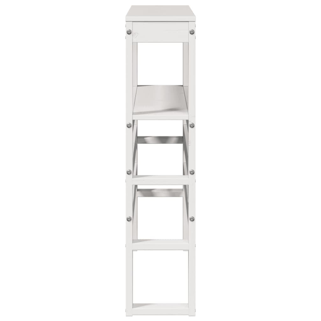 Testiera Con Ripiani Bianca 75 Cm In Legno Massello Di Pino