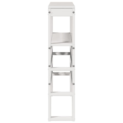 Testiera Con Ripiani Bianca 75 Cm In Legno Massello Di Pino