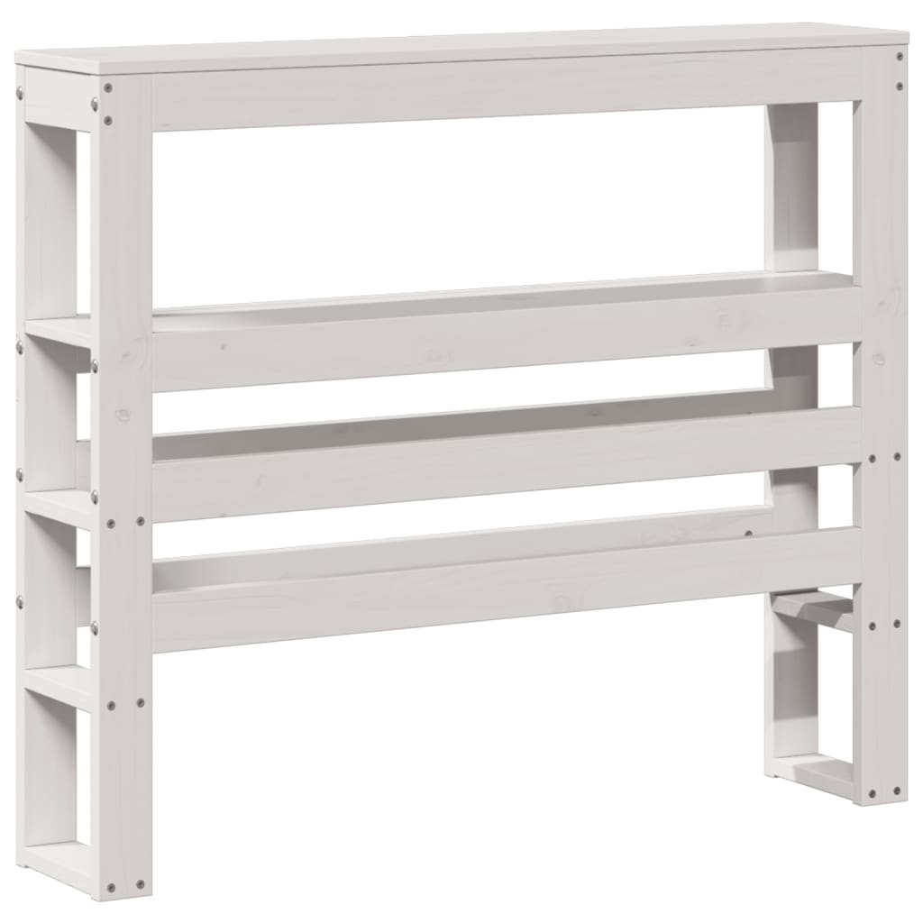 Testiera Con Ripiani Bianca 75 Cm In Legno Massello Di Pino