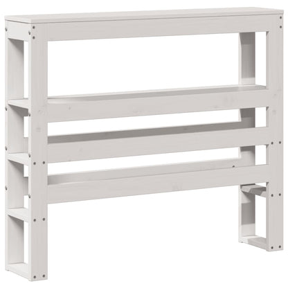 Testiera Con Ripiani Bianca 75 Cm In Legno Massello Di Pino