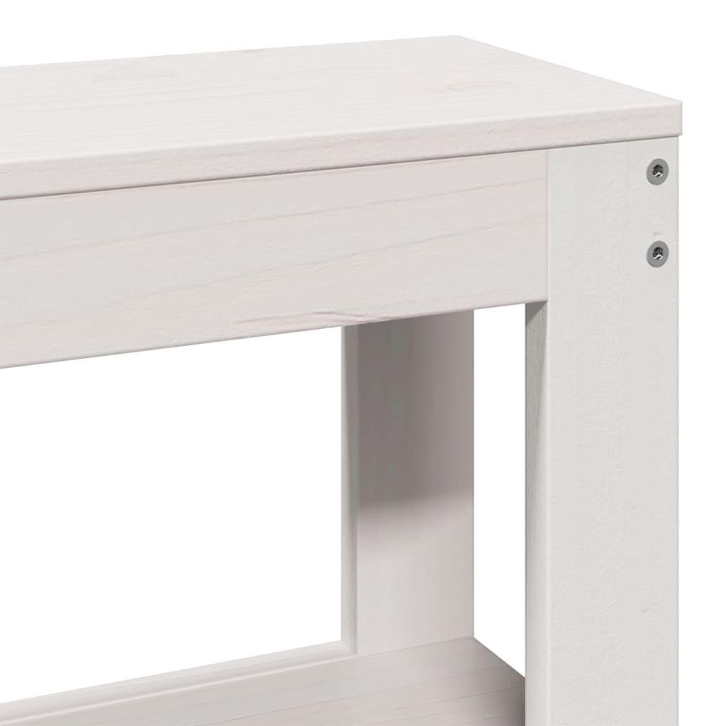 Testiera Con Ripiani Bianca 75 Cm In Legno Massello Di Pino