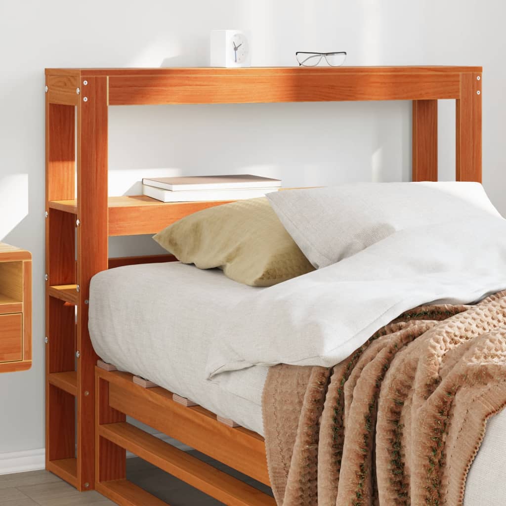 Testiera Con Ripiani Bianca 75 Cm In Legno Massello Di Pino