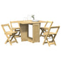 Set Da Pranzo 5 Pz Corona Pieghevole In Legno Di Pino