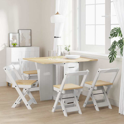Set Da Pranzo 5 Pz Corona Pieghevole In Legno Di Pino