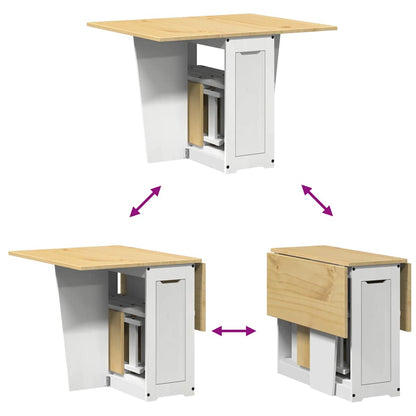 Set Da Pranzo 5 Pz Corona Pieghevole In Legno Di Pino