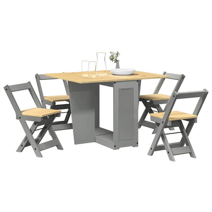 Set Da Pranzo 5 Pz Corona Pieghevole In Legno Di Pino