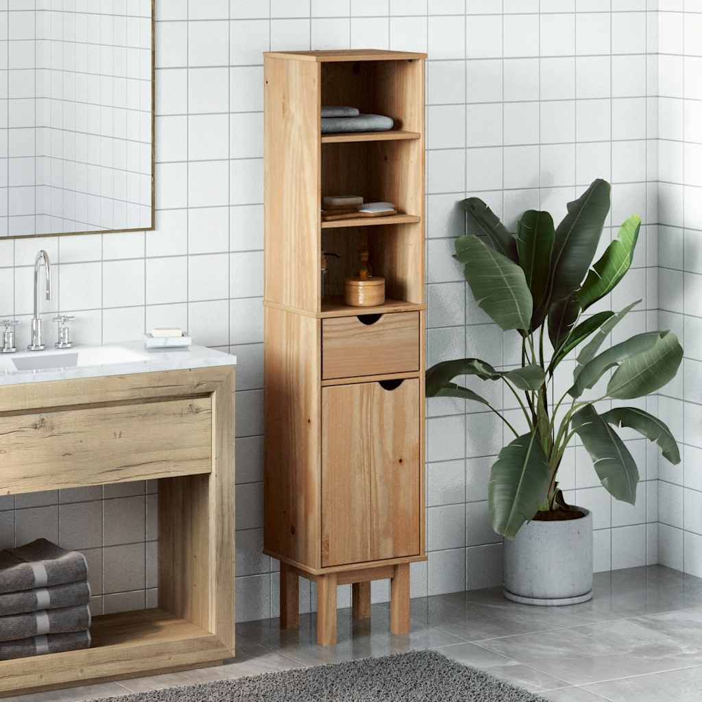 Mobile Da Bagno Otta 35X30X159 Cm In Legno Massello Di Pino