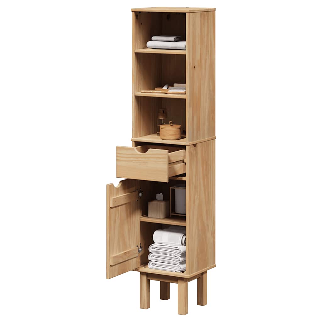 Mobile Da Bagno Otta 35X30X159 Cm In Legno Massello Di Pino