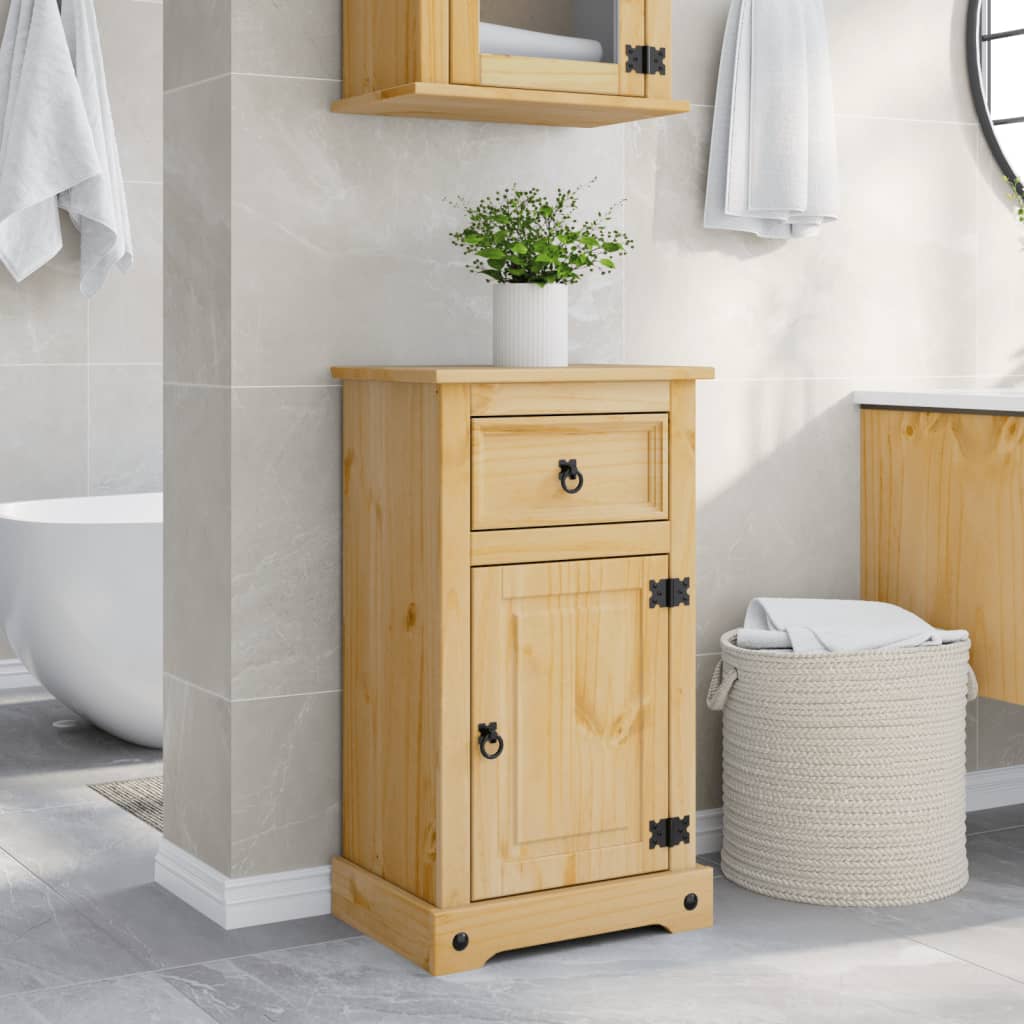 Mobile Da Bagno Corona 45X33X80 Cm In Legno Massello Di Pino