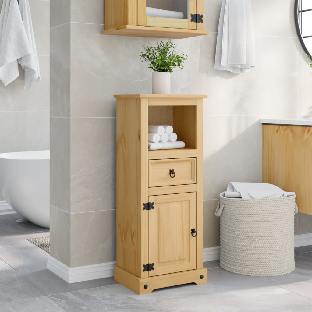 Mobile Da Bagno Corona 45X33X110 Cm In Legno Massello Di Pino
