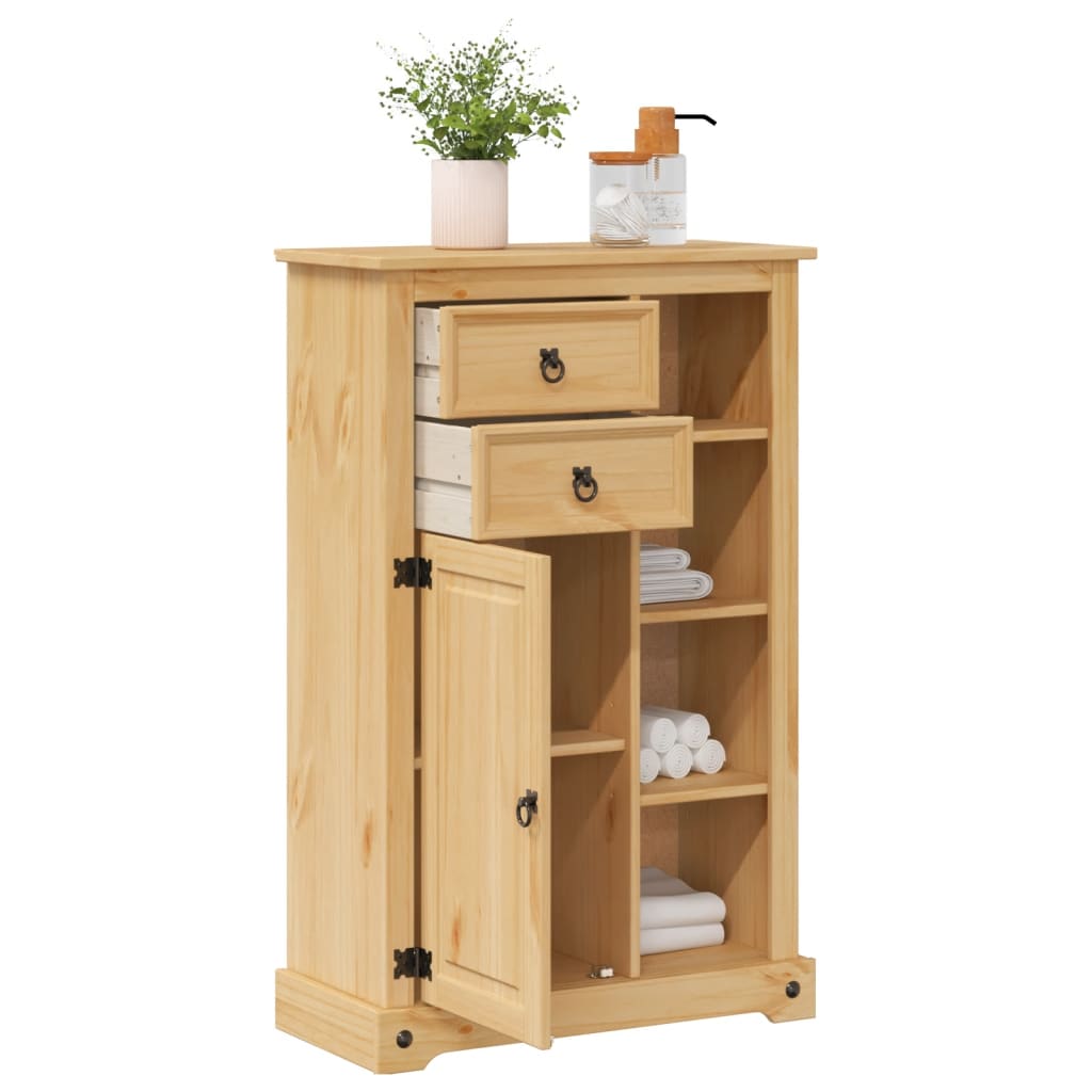 Mobile Da Bagno Corona 70X33X110 Cm In Legno Massello Di Pino