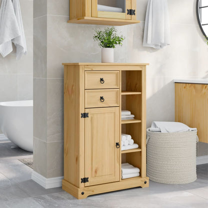 Mobile Da Bagno Corona 70X33X110 Cm In Legno Massello Di Pino
