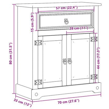 Mobile Da Bagno Corona 70X33X80 Cm In Legno Massello Di Pino