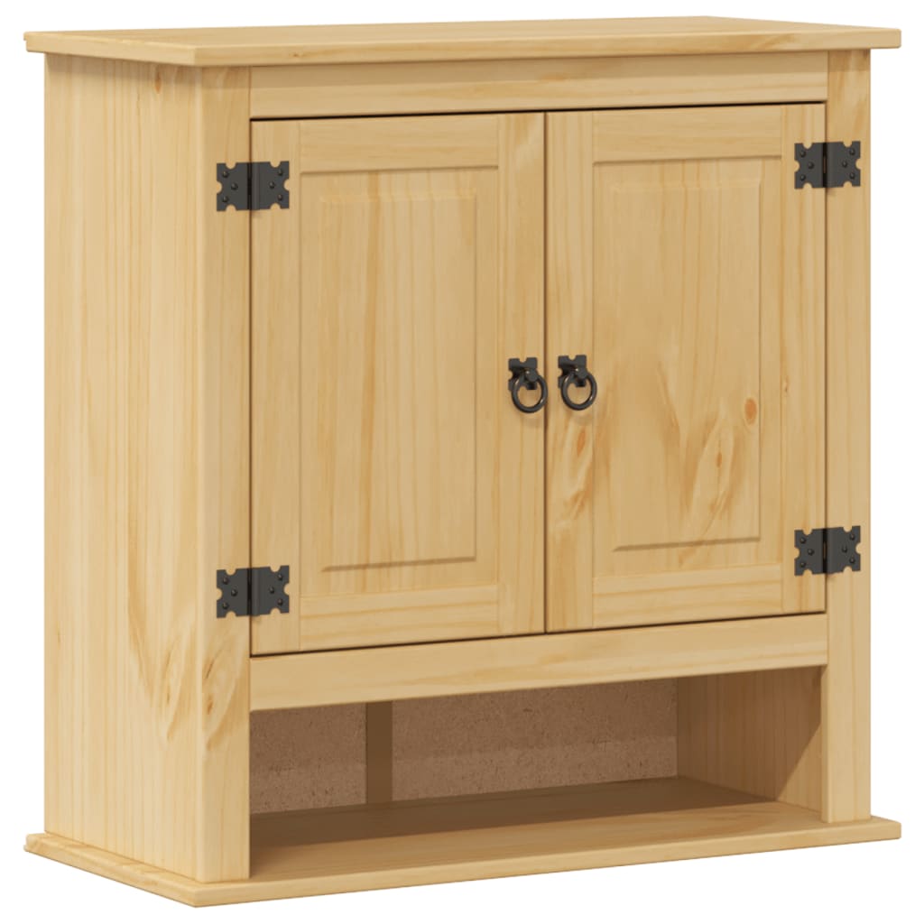 Mobile Bagno A Parete Corona 70X33X71,5Cm Legno Massello Pino