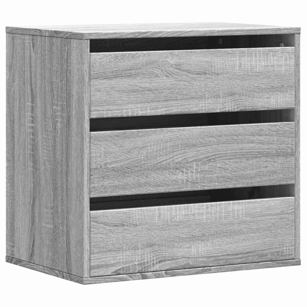 Cassettiera Angolare Grigio Sonoma 60X41X58Cm Legno Multistrato Rovere Fumo