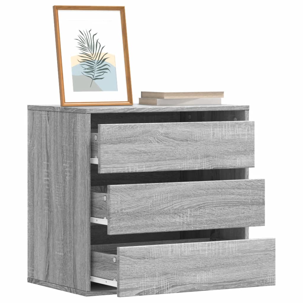 Cassettiera Angolare Grigio Sonoma 60X41X58Cm Legno Multistrato Rovere Fumo