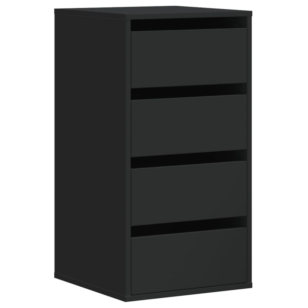 Cassettiera Angolare Nera 40X41X76 Cm In Legno Multistrato Bianco