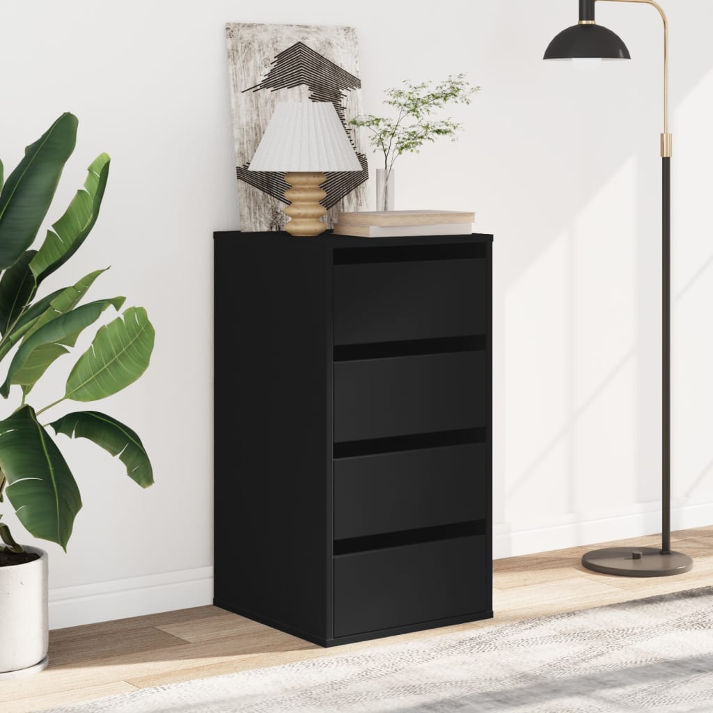 Cassettiera Angolare Nera 40X41X76 Cm In Legno Multistrato Bianco