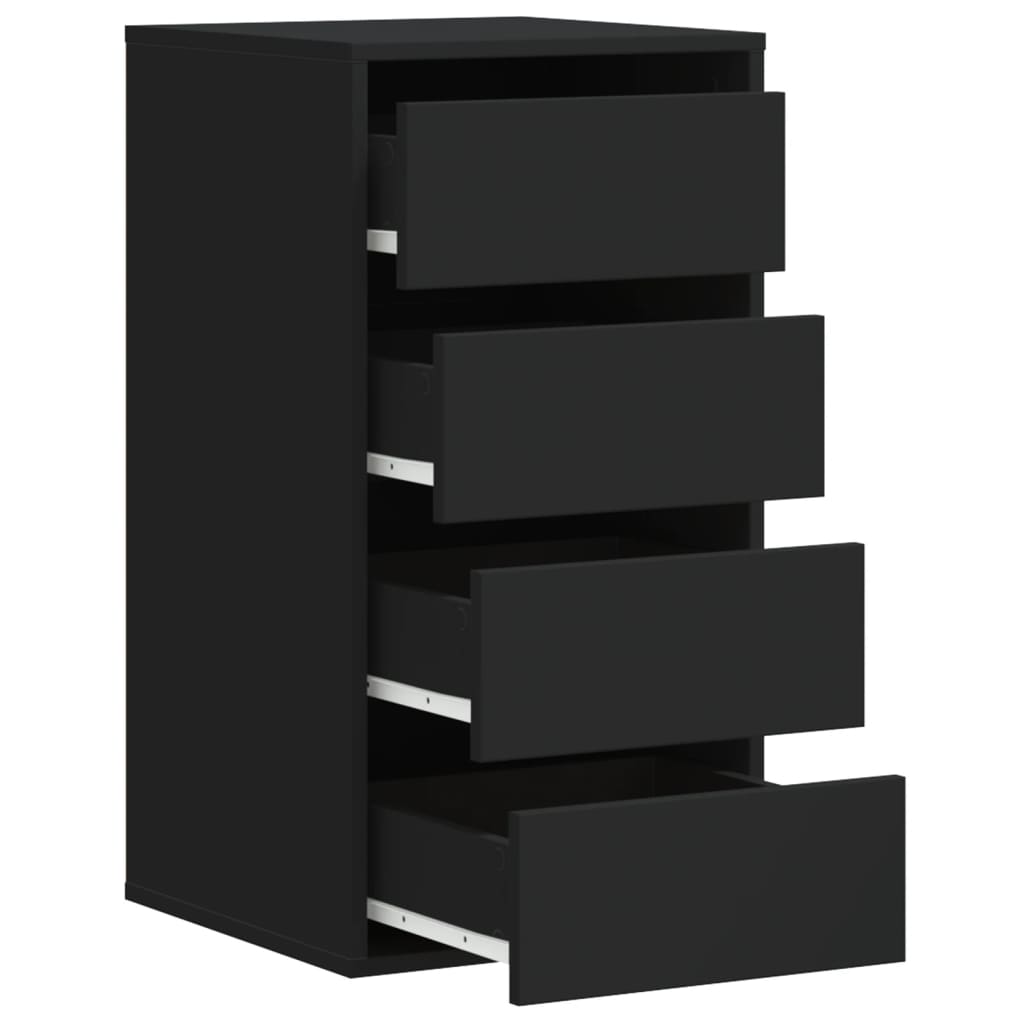 Cassettiera Angolare Nera 40X41X76 Cm In Legno Multistrato Bianco