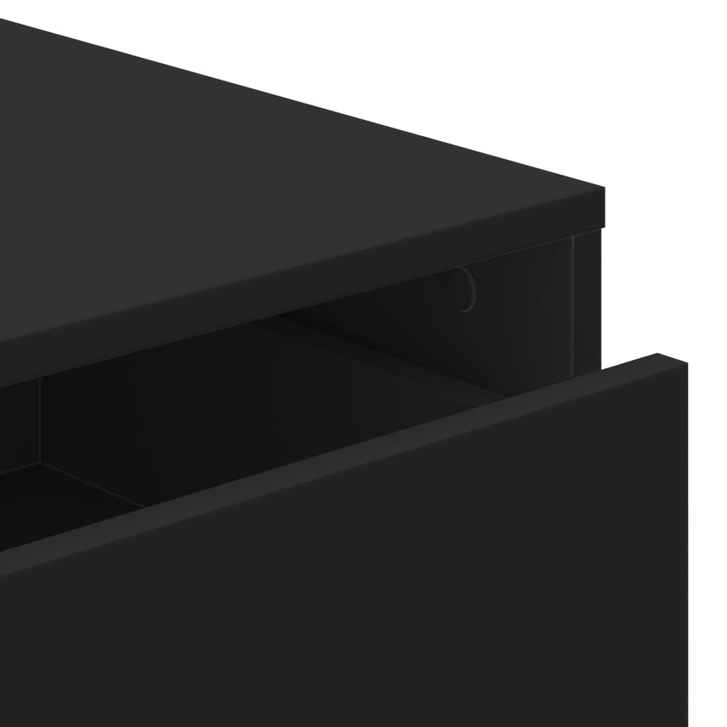 Cassettiera Angolare Nera 40X41X76 Cm In Legno Multistrato Bianco