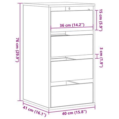 Cassettiera Angolare Nera 40X41X76 Cm In Legno Multistrato Bianco