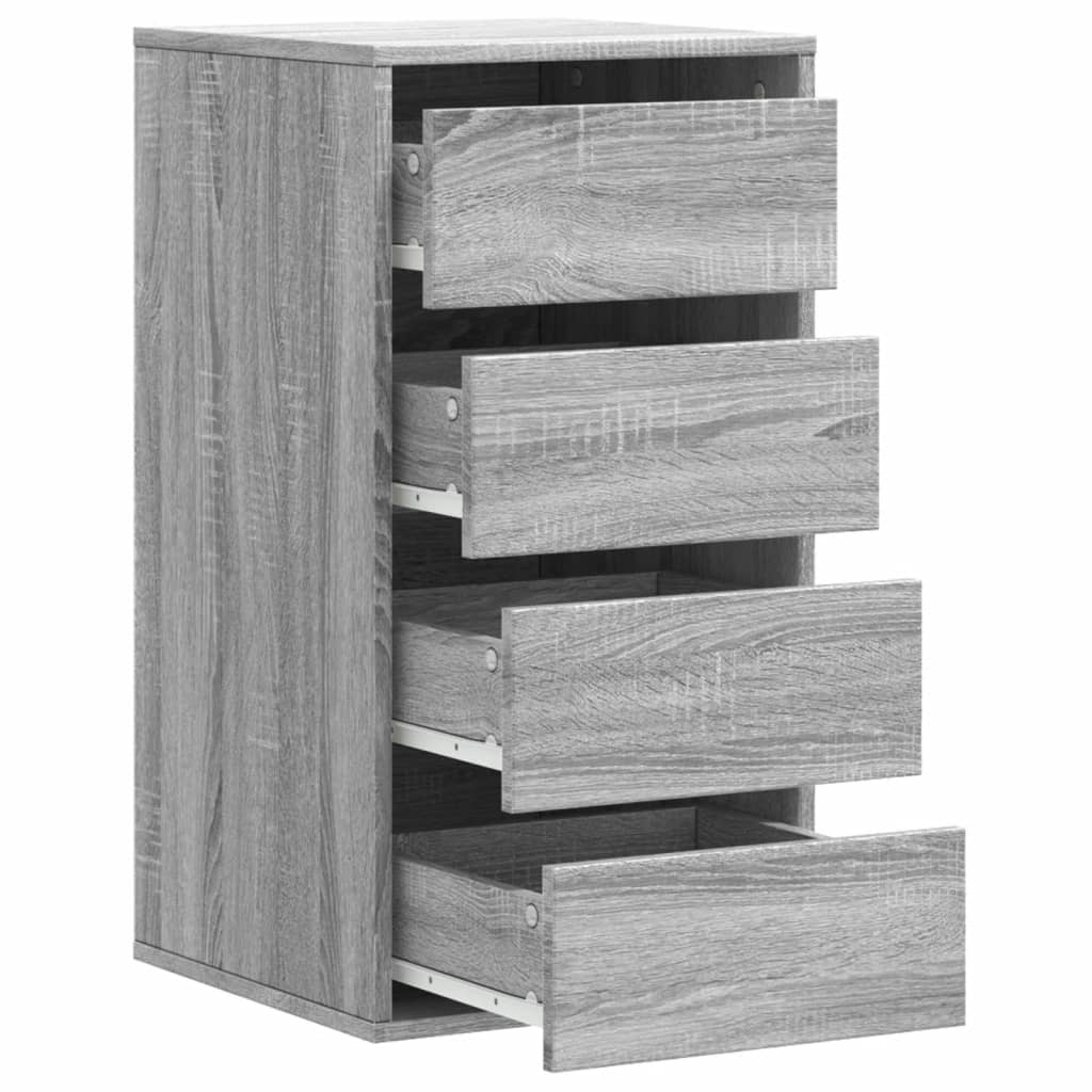 Cassettiera Angolare Grigio Sonoma 40X41X76Cm Legno Multistrato Rovere Fumo